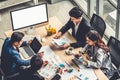 Business people group meeting shot from top view Royalty Free Stock Photo