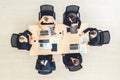 Business people group meeting shot from top view Royalty Free Stock Photo