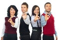 Business people group showing okay sign Royalty Free Stock Photo