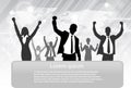 Business People Group Silhouette Excited Hold