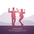 Business People Group Silhouette Excited Hold Hands Up Raised Arms, Businesspeople Concept Winner Success Royalty Free Stock Photo