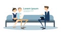 Business People Group Sitting On Coach Businessman Using Tablet Computer Office Royalty Free Stock Photo