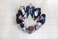 Business People Group Standing In Circle Top Angle View, Businesspeople