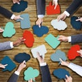 Business People Hands Holding Speech Bubbles Royalty Free Stock Photo