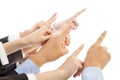 Business people hands showing the same direction Royalty Free Stock Photo