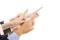 Business people hands showing the same direction Royalty Free Stock Photo