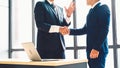 Business people handshake in corporate office