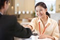 Business people handshake in modern office. Greeting deal concept Royalty Free Stock Photo