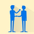 Business people handshake silhouette, businessmen Royalty Free Stock Photo