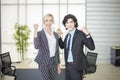 Business people are happy with business success in office Royalty Free Stock Photo