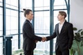 Business people Happy to be successful partnership team. Smiling businessman shaking hands Royalty Free Stock Photo