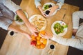 Business people having breakfast in canteen Royalty Free Stock Photo