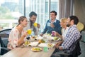 Business people having breakfast Royalty Free Stock Photo