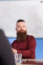 Business people having a creative meeting in an office. Businessman sitting at table Royalty Free Stock Photo