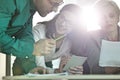 Business people having discussion at table in office Royalty Free Stock Photo