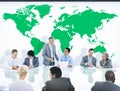 Business People Having a Discussion and World Map Royalty Free Stock Photo