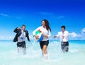 Business people having fun Vacation Concept
