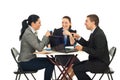 Business people having funny conversation Royalty Free Stock Photo