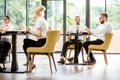 Business people during a lunch at the restaurant Royalty Free Stock Photo