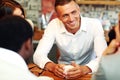 Business people having meeting around table Royalty Free Stock Photo