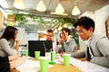 Business people having meeting around table Royalty Free Stock Photo