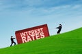 Business people with higher interest rates Royalty Free Stock Photo