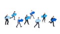 Business People Holding Blue Arrow Signs Royalty Free Stock Photo