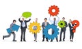 Business People Holding Gears Together Royalty Free Stock Photo