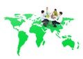 Business People Holding a Meeting On a Green World Royalty Free Stock Photo