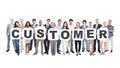 Business People Holding Placards Forming Customer Royalty Free Stock Photo