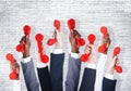 Business People Holding Red Phone