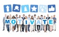 Business People Holding Word Motivate