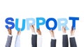 Business People Holding the Word Support Royalty Free Stock Photo