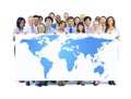 Business People Holding World Map Royalty Free Stock Photo