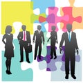 Business people human resources solution puzzle Royalty Free Stock Photo