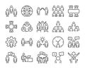 Business People Icon. Business People Line Icon Set. Editable Stroke, 64x64 Pixel Perfect.