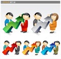 Business people icon set