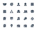 Business and People Icon Set in Glyph Style Royalty Free Stock Photo