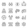 Business People Icons  Line Vector Illustrations  Pixel Perfect , Teamwork, Manager, Meeting Royalty Free Stock Photo