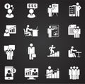 Business people icons set on background for graphic and web design. Simple illustration. Internet concept symbol for Royalty Free Stock Photo
