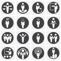 Business people icons set on background for graphic and web design. Simple illustration. Internet concept symbol for Royalty Free Stock Photo