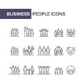 Business people icons set simple line flat illustration Royalty Free Stock Photo