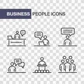 Business people icons set simple line flat illustration isolated Royalty Free Stock Photo