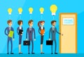 Business People Idea Concept Light Bulb Hold Door