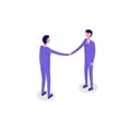 Business people isometric characters, colleague. Teamwork and partnership concept. Flat isometric vector illustration Royalty Free Stock Photo