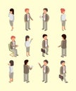 Business people isometric. Office workers managers directors and leader team professional service specialists vector 3d