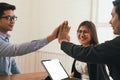 Business people joining united hand, business team touching hands together. unity teamwork partnership concept Royalty Free Stock Photo