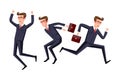 Business people jumping celebrating success vector cartoon illustration Royalty Free Stock Photo