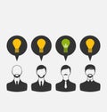 Business people with light bulbs as a concept of new ideas Royalty Free Stock Photo