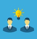 Business people with light bulbs as a concept of new ideas Royalty Free Stock Photo